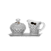 Набір для чаю цукорниця і молочник на підносі кришталеві, Diamond, Bohemia, 235