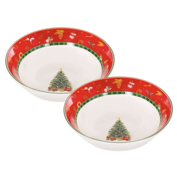 Набір салатників 2 шт, порцелянові «Christmas delight» 16х5,5 см, Lefard, 985-157