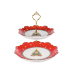 Двуярусное блюдо фарфоровое Christmas Delight 21,5 см и 26,5 см 985-211