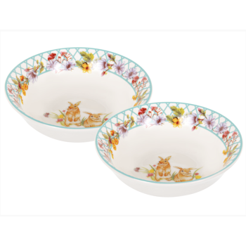 Салатники порцелянові набір з 2х штук, 16x5,5 см, Funny Bunny, Lefard, 985-178
