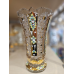 Ваза хрустальная 35,5 cm, лепка с золотом 24 К, ручная работа, Sonne Crystal