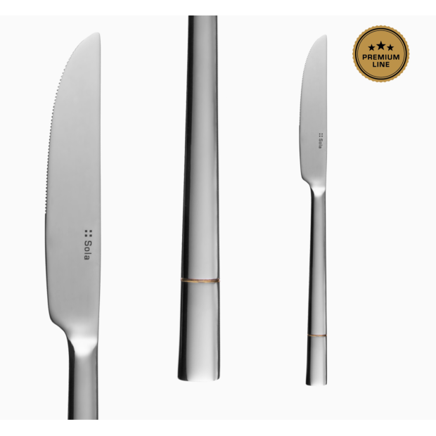 Нож столовый Sola Luxus Furrow Gold (6 шт) Швейцария