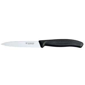 Кухонный нож Victorinox Swiss Classic волнистое лезвие 10 см с чёрной ручкой 67733 Швейцария