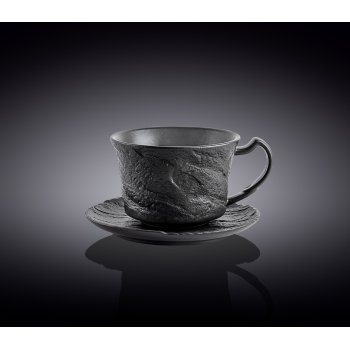Набор чашек с блюдцами для капучино 180 мл (12 пр), Wilmax Slatestone Black, WL-661151