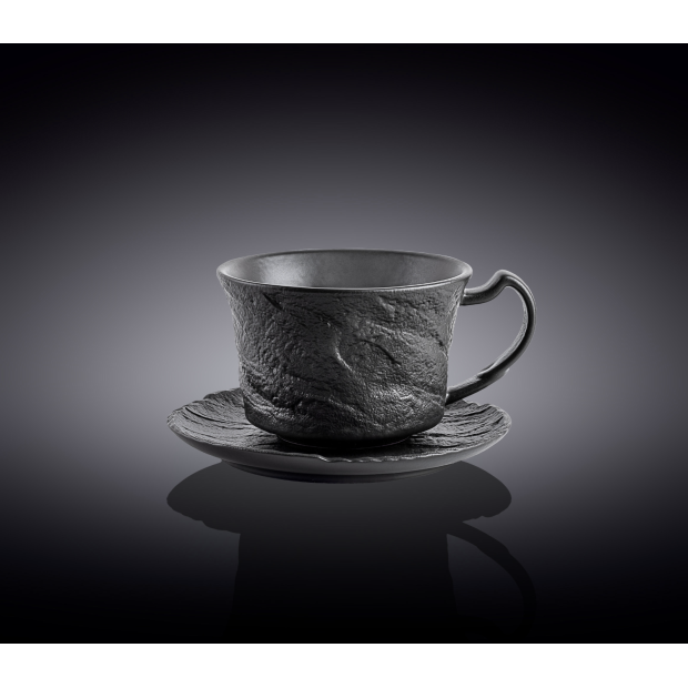 Набор чашек с блюдцами для капучино 180 мл (12 пр), Wilmax Slatestone Black, WL-661151