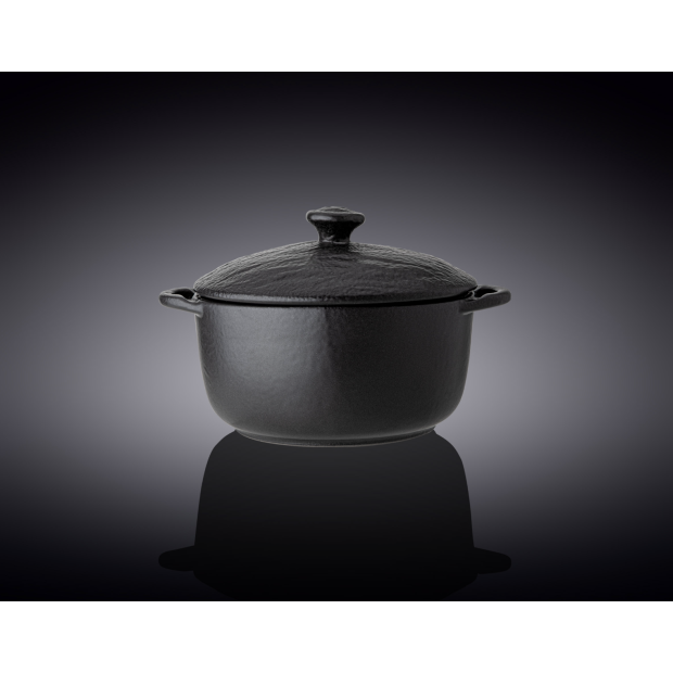 Горщик для запікання з кришкою 600 мл, Wilmax Slatestone Black, WL-661140