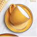 Чайна чашка з блюдцем 190 мл, Wilmax Spiral Yellow, WL-669435
