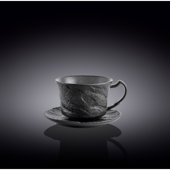 Набор чашек с блюдцами для кофе 110 мл (12 пр), Wilmax Slatestone Black, WL-661150