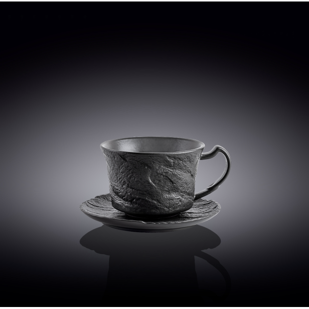 Набор чашек с блюдцами для кофе 110 мл (12 пр), Wilmax Slatestone Black, WL-661150